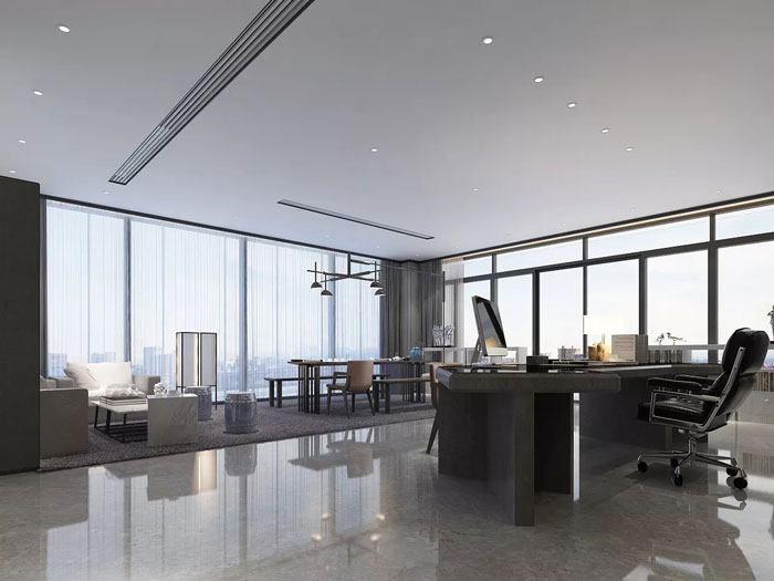 禪意經(jīng)理辦公室裝修設計效果圖