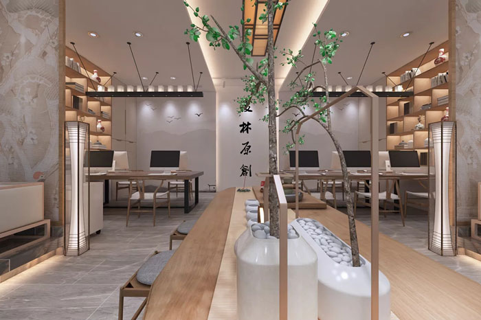中式辦公室辦公區設計方案