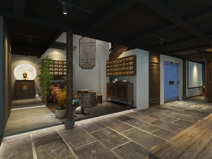 園林辦公室過道裝修設計方案效果圖