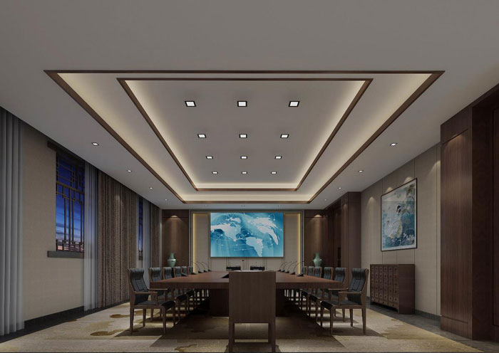 中式風格辦公會所會議室裝修設計方案