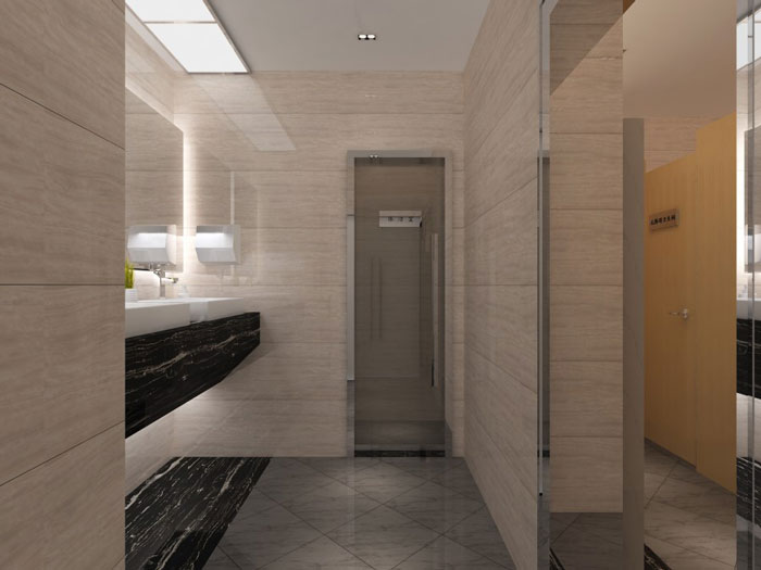 中式辦公樓洗手區設計方案