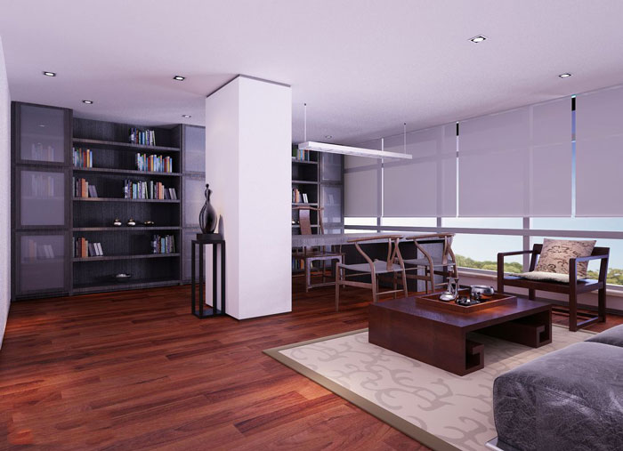 現(xiàn)代中式總經理辦公室設計效果圖