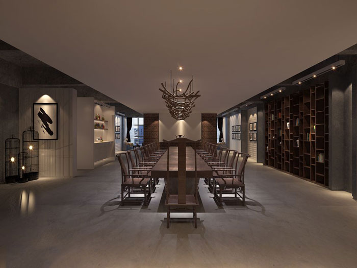 現(xiàn)代中式辦公會所會議室設計效果圖