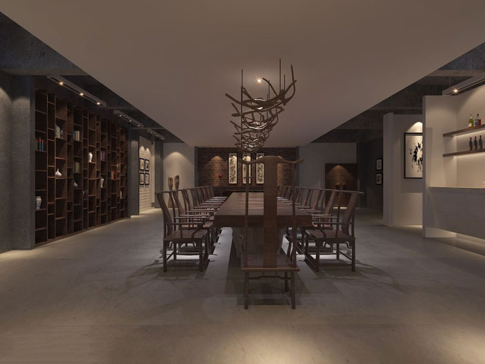 現(xiàn)代中式辦公會所會議室設計效果圖