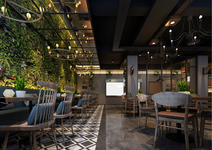 烤肉餐廳就餐區裝修設計效果圖