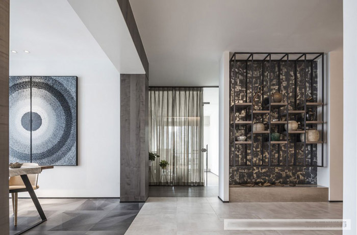 新中式風格辦公室動線設計效果圖