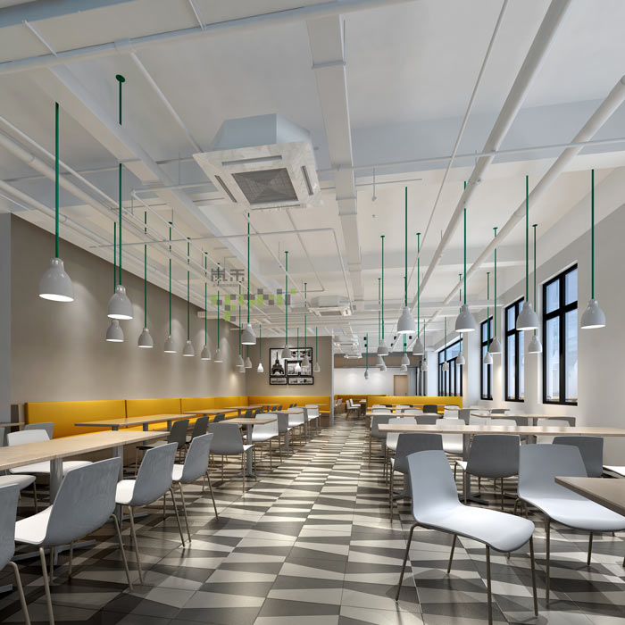 通信科技公司餐廳裝修設計案例效果圖