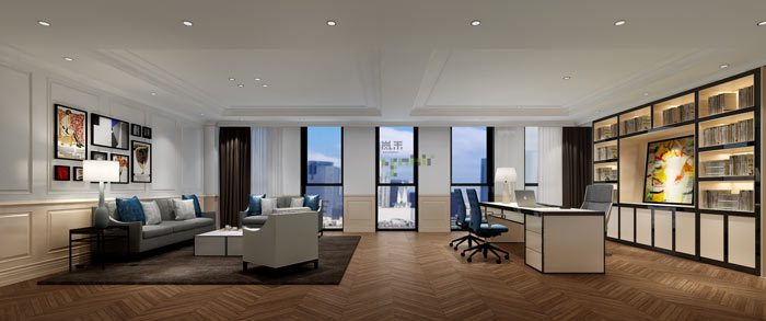 通信科技公司總經理辦公室裝修設計案例效果圖