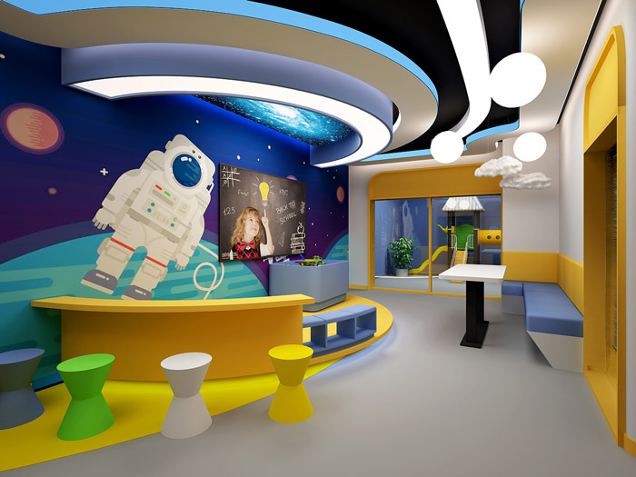 少兒培訓機構(gòu)前臺裝修設(shè)計效果圖