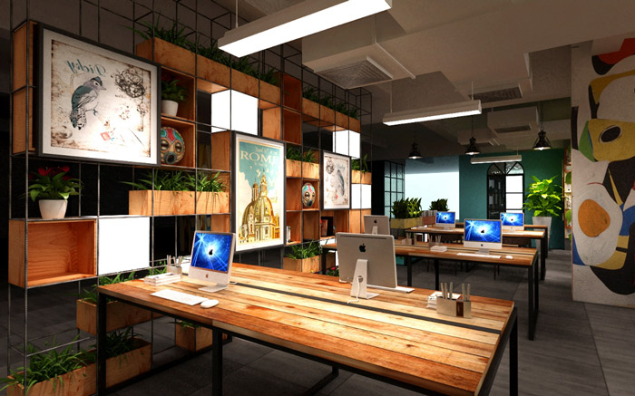 開放式辦公室裝修設(shè)計效果圖