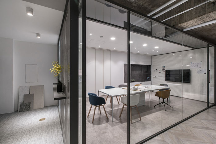 灰色系辦公室會議室裝修設計效果圖