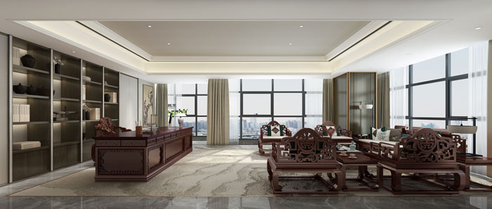 杭州控股集團總經理辦公室裝修設計效果圖
