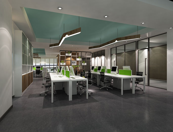 杭州科技公司辦公樓辦公區裝修設計效果圖