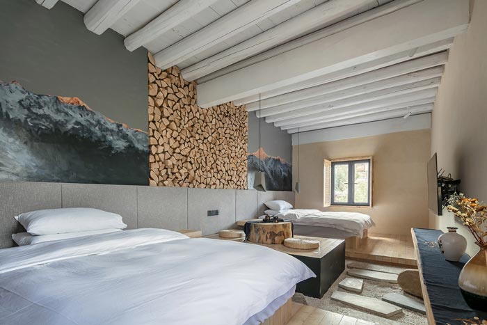 簡約民宿雙人間裝修設計效果圖